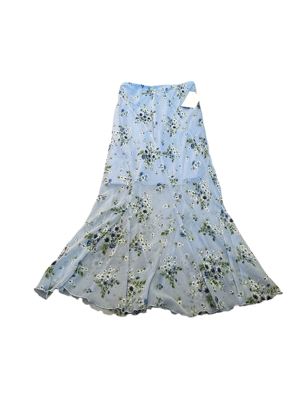B-Wear Blue Floral Slip Skirt Fairycore Feminine Cottagecore Y2K Whimsy Coquette